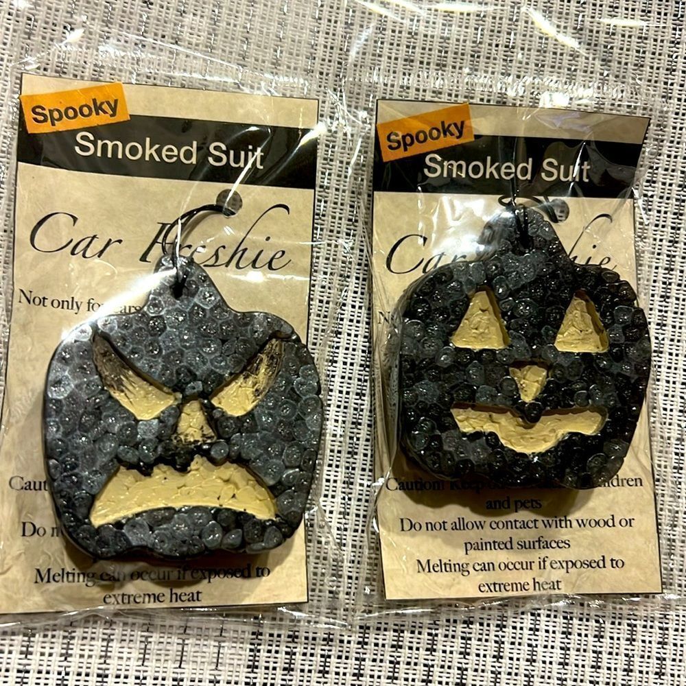 Halloween Pumpkin Car Freshies Pack of 2 in Smoked Suit
